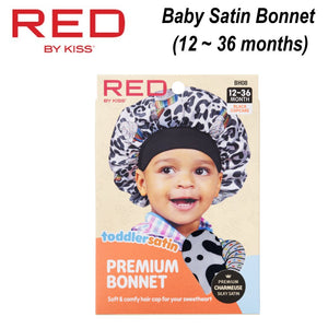 Red by Kiss Bonnet, "Black Cupcake" Baby Satin Bonnet (12 ~ 36 Months) (BH08)