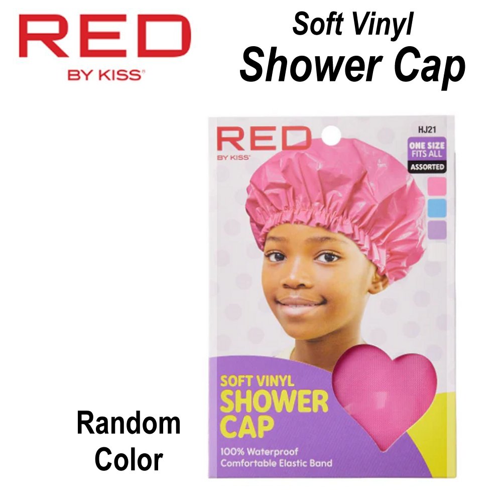 Red by Kiss Cap,  Kids Vinyl Shower Cap (HJ21) [Random Color]