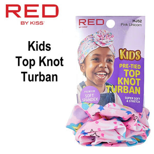 Red by Kiss Turban, Kids "Pink Unicorn" Pre-Tied Top Knot Turban (HJ52)