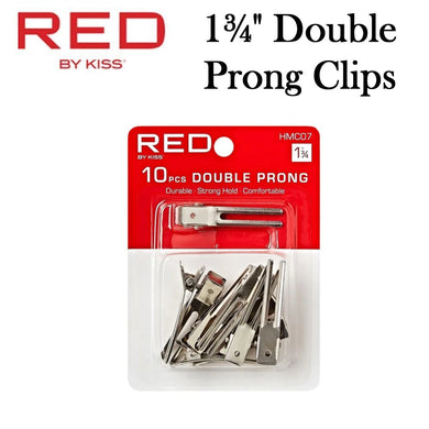 Red by Kiss Clip, Double Prong Hair Clip, 10 pieces (HMC07)