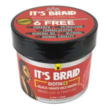 African Anti-Aging "It's Braid" Braid, Loc, & Twist Gel: Biotin+ Black and White Rice Water