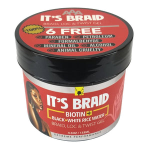 African Anti-Aging "It's Braid" Braid, Loc, & Twist Gel: Biotin+ Black and White Rice Water