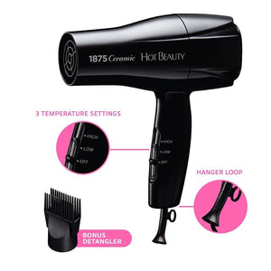 Hot Beauty 1875 Ceramic mid size Blow Dryer