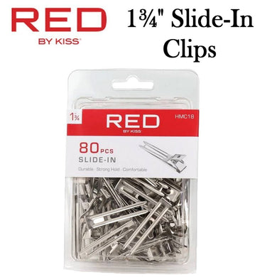 Red by Kiss Clip, Slide-In Hair Clip, 80 pieces (HMC18)