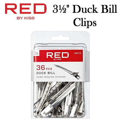 Red by Kiss Clip, Duck Bill Clips, 36 pieces (HMC19)