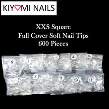 Kiyomi Nails XXS Square Soft Full Cover Nail Tips, 600 Pieces