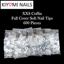 Kiyomi Nails XXS Coffin Soft Full Cover Nail Tips, 600 Pieces