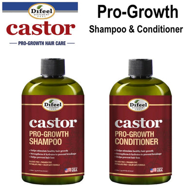Difeel Shampoo and Conditioner, Castor Pro-Growth Shampoo & Conditioner, 12 oz