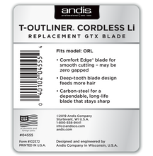 Andis GTX T-Outliner Cordless Li - Replace Blade