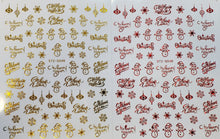 "Christmas Spirit" Gold/Red Nail Stickers (9 Styles)