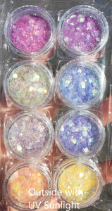 UV Color Changing Glitter 8pc Set