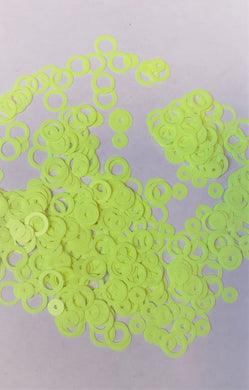 Neon Yellow circle glitter