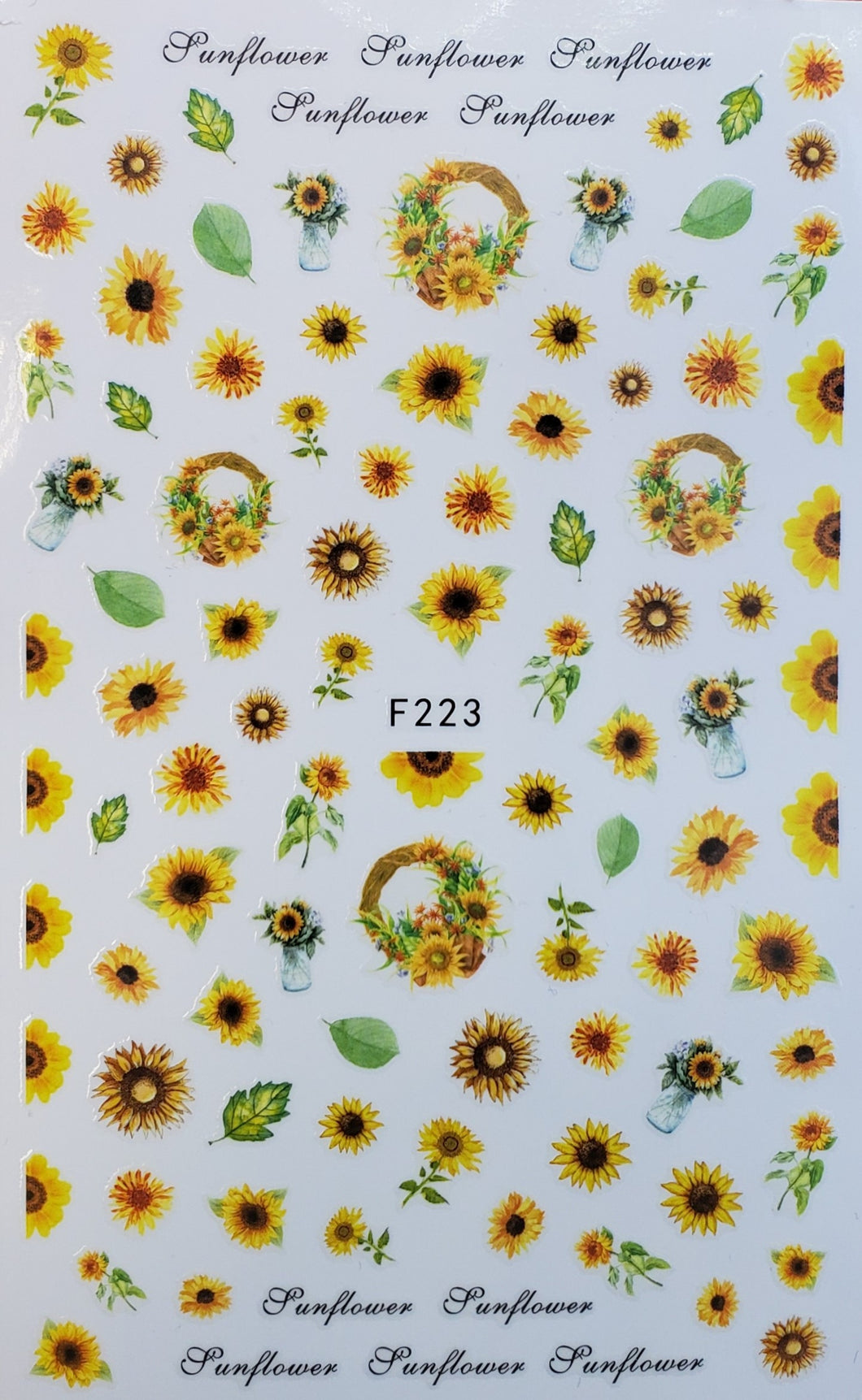 Sunflower water transfer nail decals