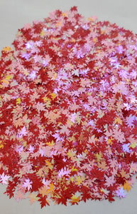 Pink Maple Leaves nail glitter