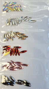 "Slim Oval" Nail Crystals (6 Color Set)