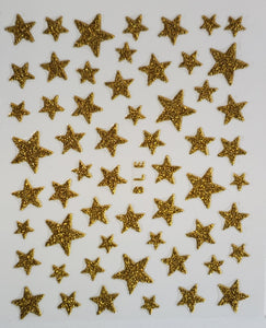 "Glitter Stars" Nail Stickers  (Gold & Silver)