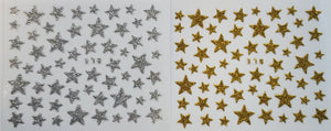 "Glitter Stars" Nail Stickers  (Gold & Silver)