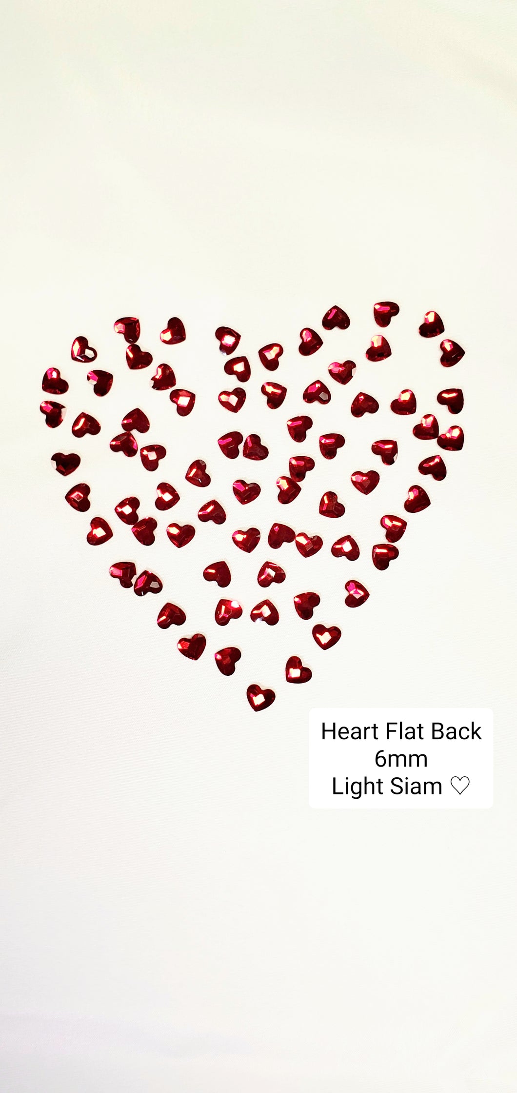 Swarovski Light Siam Heart Flat Back Crystal