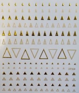 "Gold Multi Triangle" Nail stickers