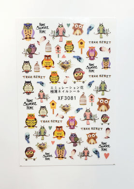 Sweet Owl Water Transfer Stickers