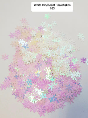 White Iridescent Snowflakes 103