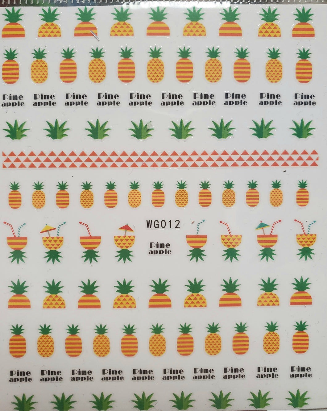 Pineapple water transfer nail decals