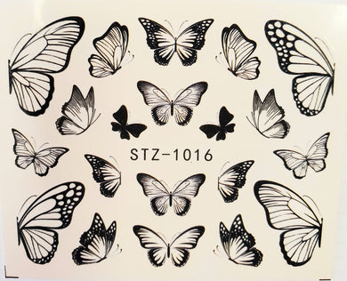 Butterfly water transfer nail decail STZ-1016