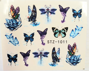 Butterfly water transfer nail decals STZ-1011