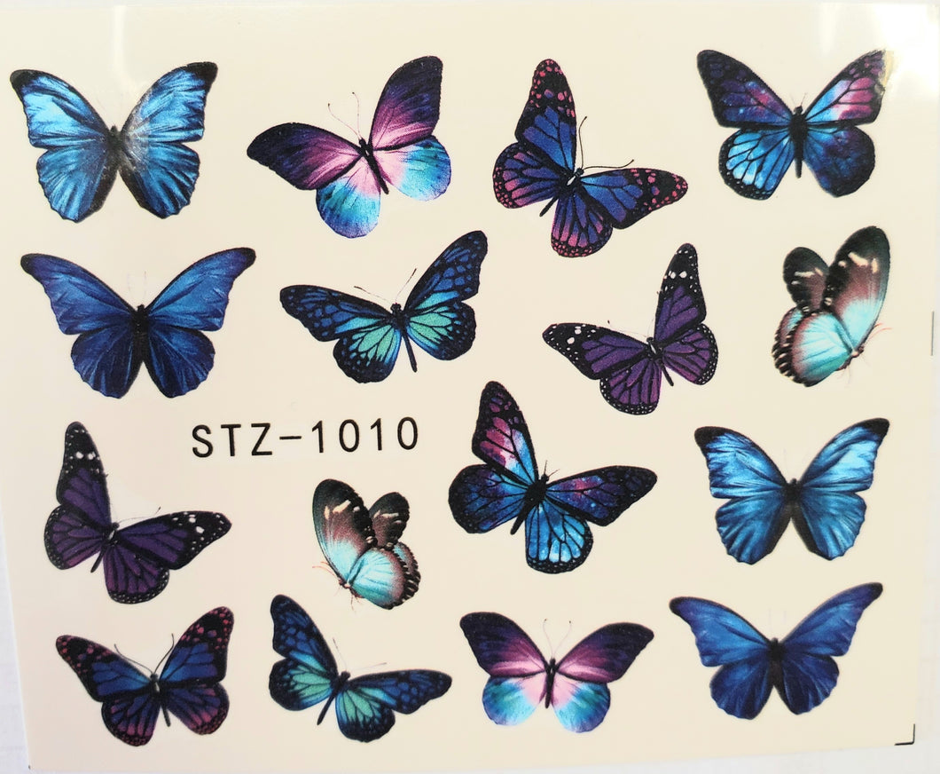 Butterfly water transfer nail decals STZ-1010
