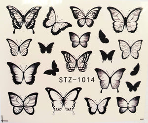 Butterfly water transfer nail decals STZ-1014