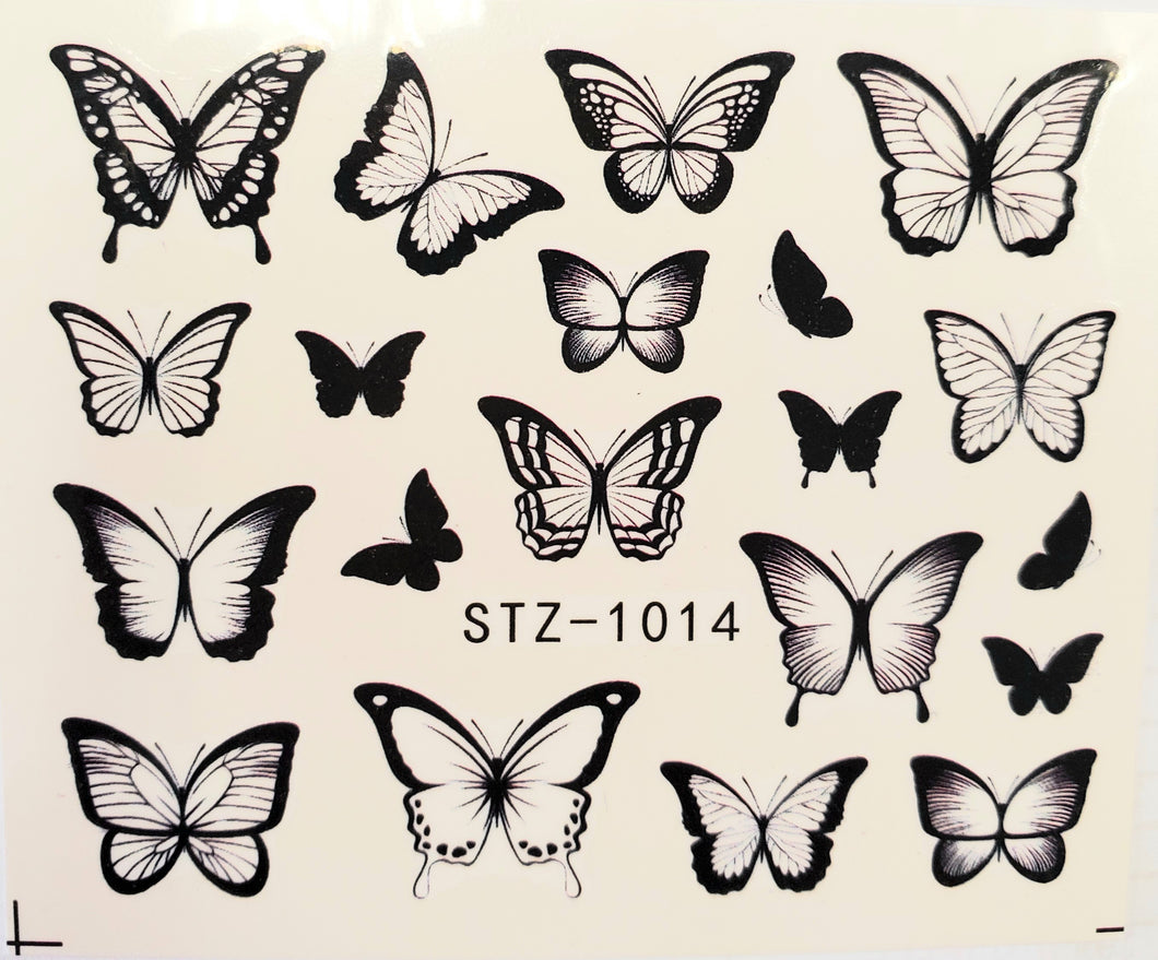 Butterfly water transfer nail decals STZ-1014