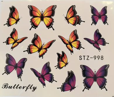 Butterfly water transfer nail decals STZ-998