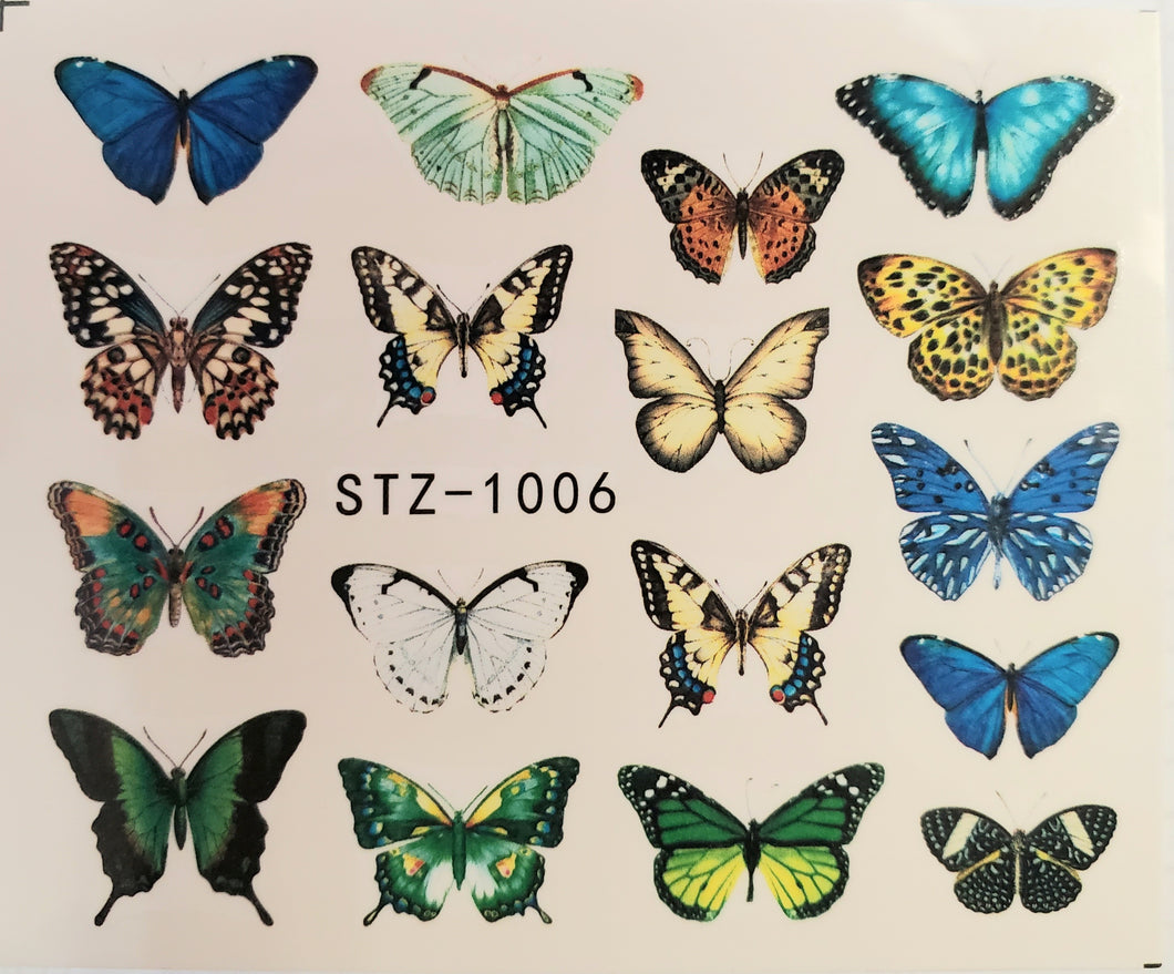 Butterfly water transfer nail decals STZ-1006