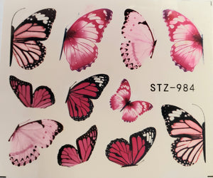 Butterfly water transfer nail decals STZ-984