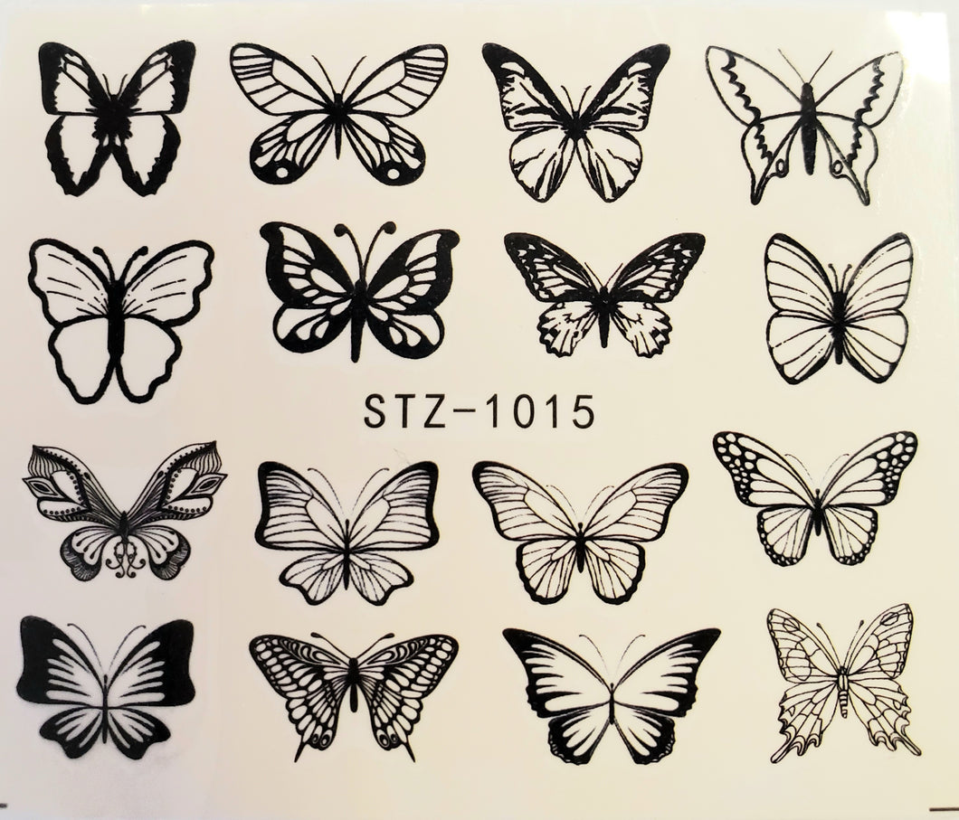 Butterfly water transfer nail decals STZ-1015