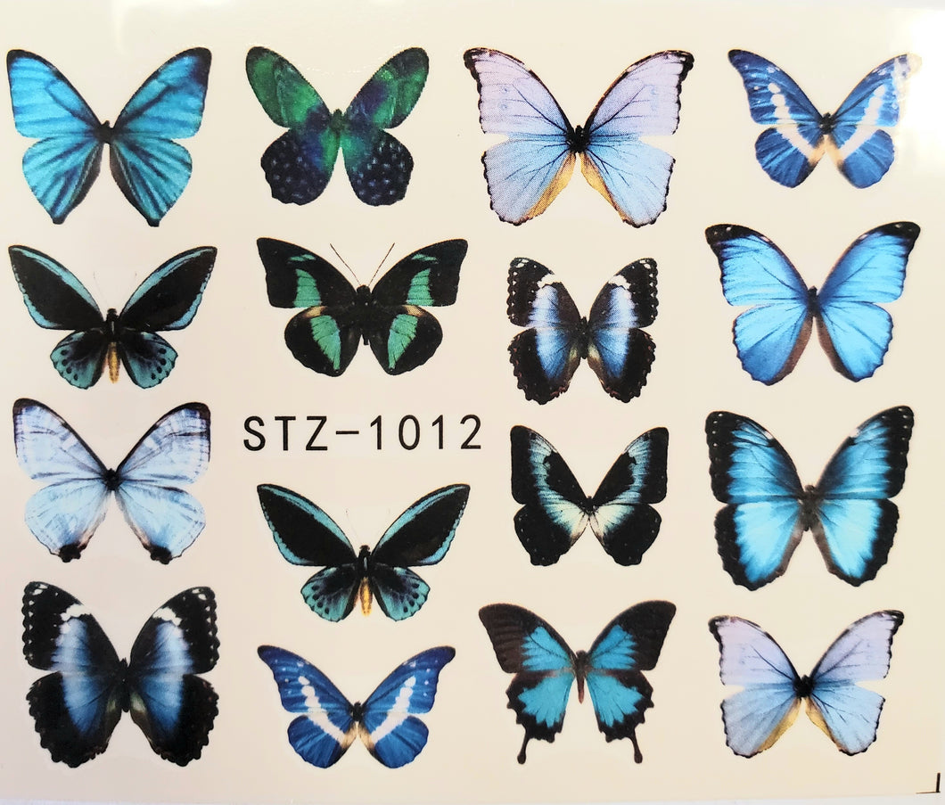 Butterfly water transfer nail decals STZ-1012