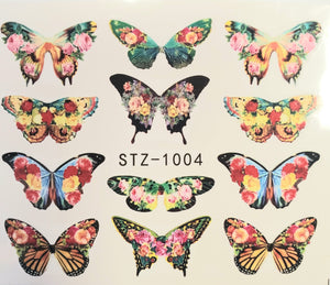 Butterfly water transfer nail decals STZ-1004