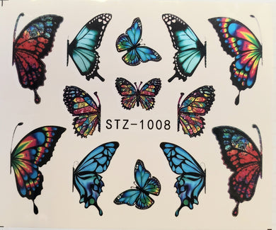 Butterfly water transfer nail decals STZ 1008