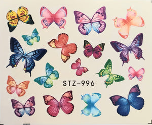 Butterfly water transfer nail decals STZ-996