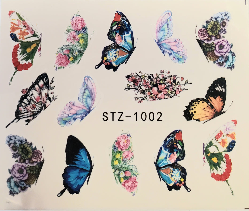 Butterfly water transfer nail decals STZ-1002