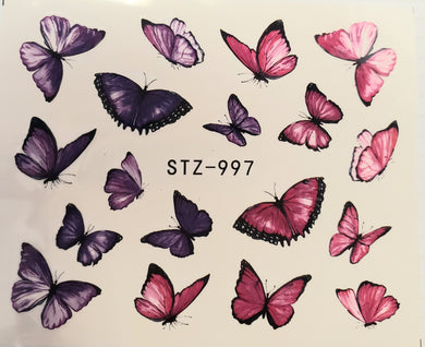 Butterfly water transfer nail decals STZ-997