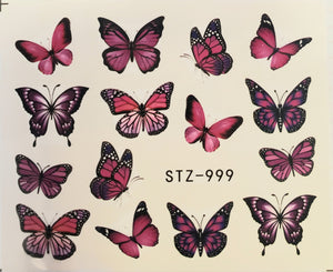 Butterfly water transfer nail decals  STZ-999