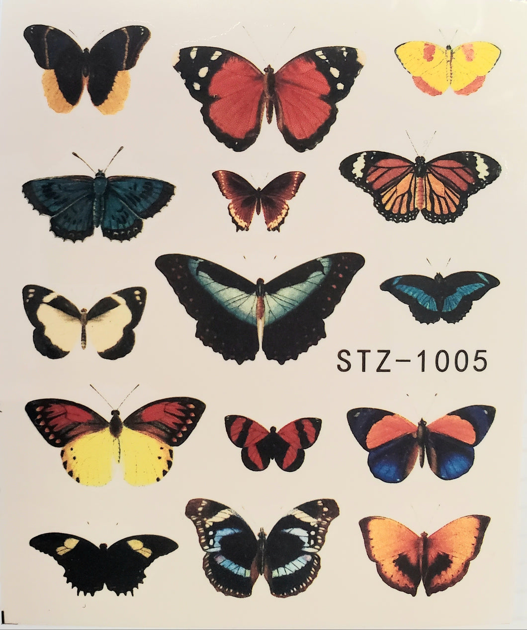 Butterfly water transfer nail decals STZ-1005