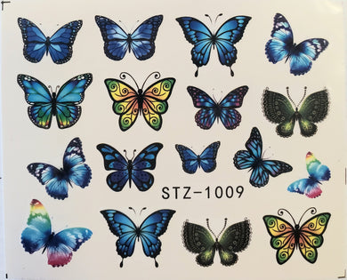 Butterfly water transfer nail decals STZ-1009