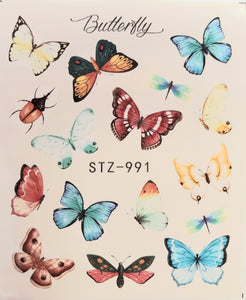 Butterfly water transfer nail decals STZ-991