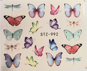 Butterfly water transfer nail decals STZ-992