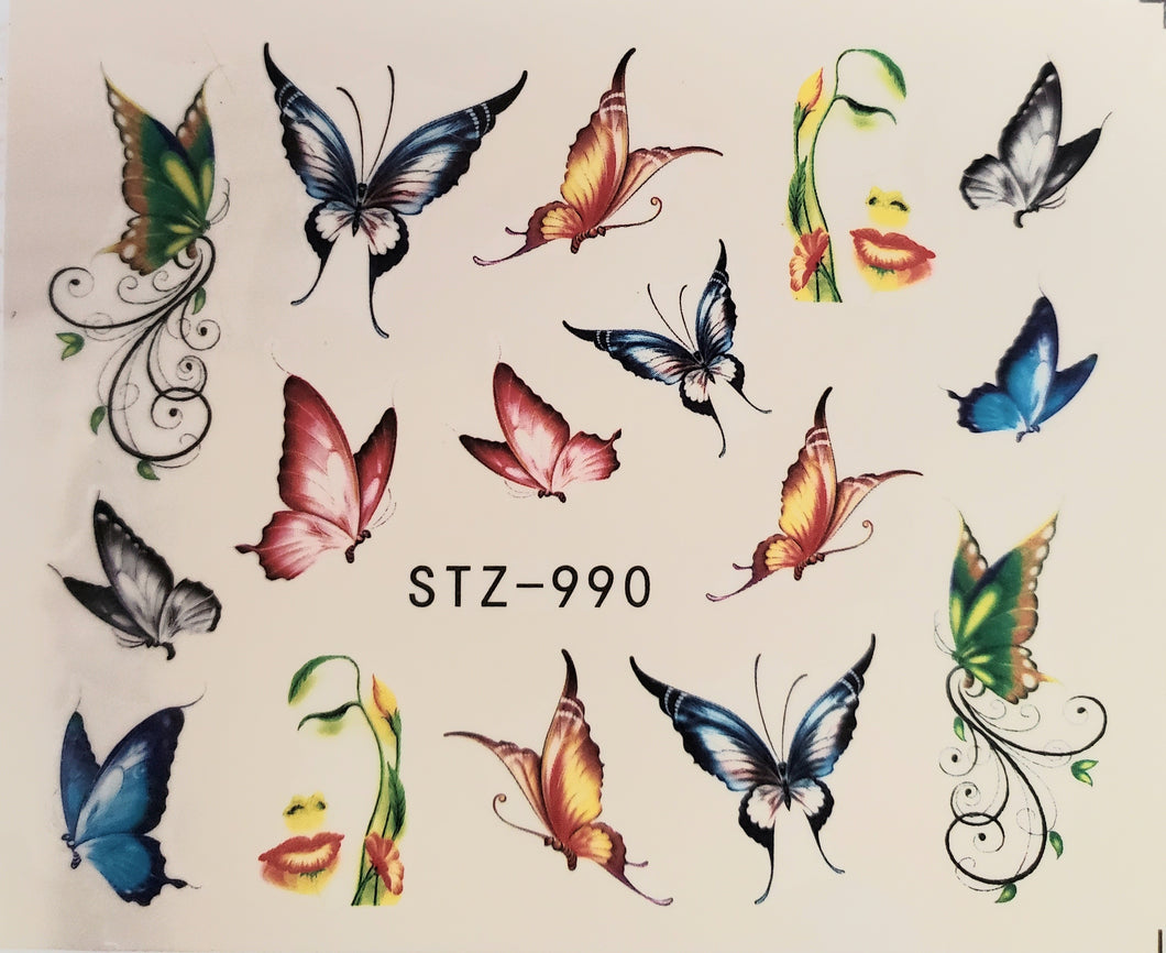 Butterfly water transfer nail decals STZ-990