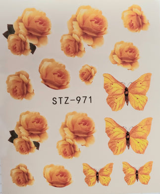 Butterfly water transfer nail decals STZ-971