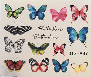 Butterfly water transfer nail decals STZ 989