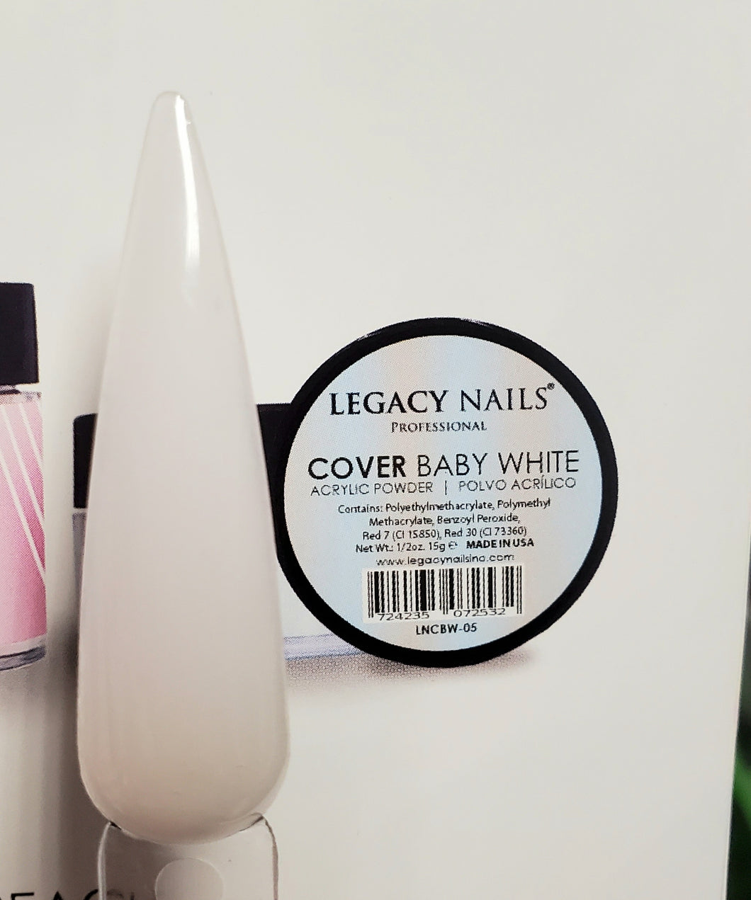 Legacy nails Cover baby white (milky white) acrylic powder